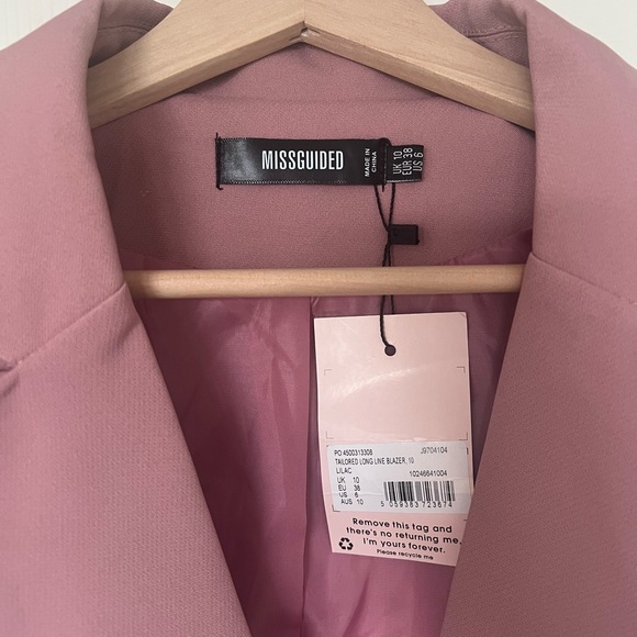 Missguided blush pink blazer